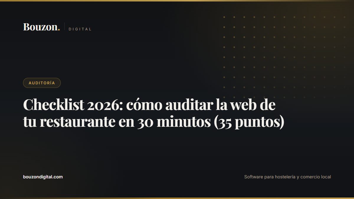 Checklist 2026: How to Audit Your Restaurant Website in 30 Minutes (35 Points)