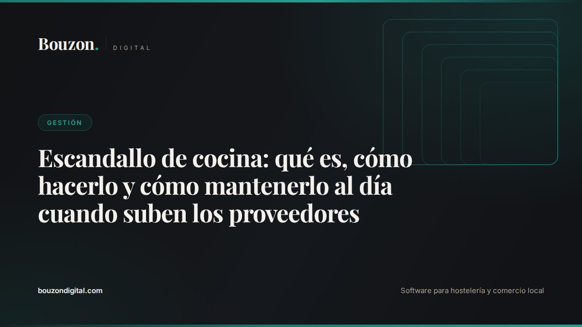 Escandallo de cocina: qué es, cómo hacerlo y cómo mantenerlo al día cuando suben los proveedores