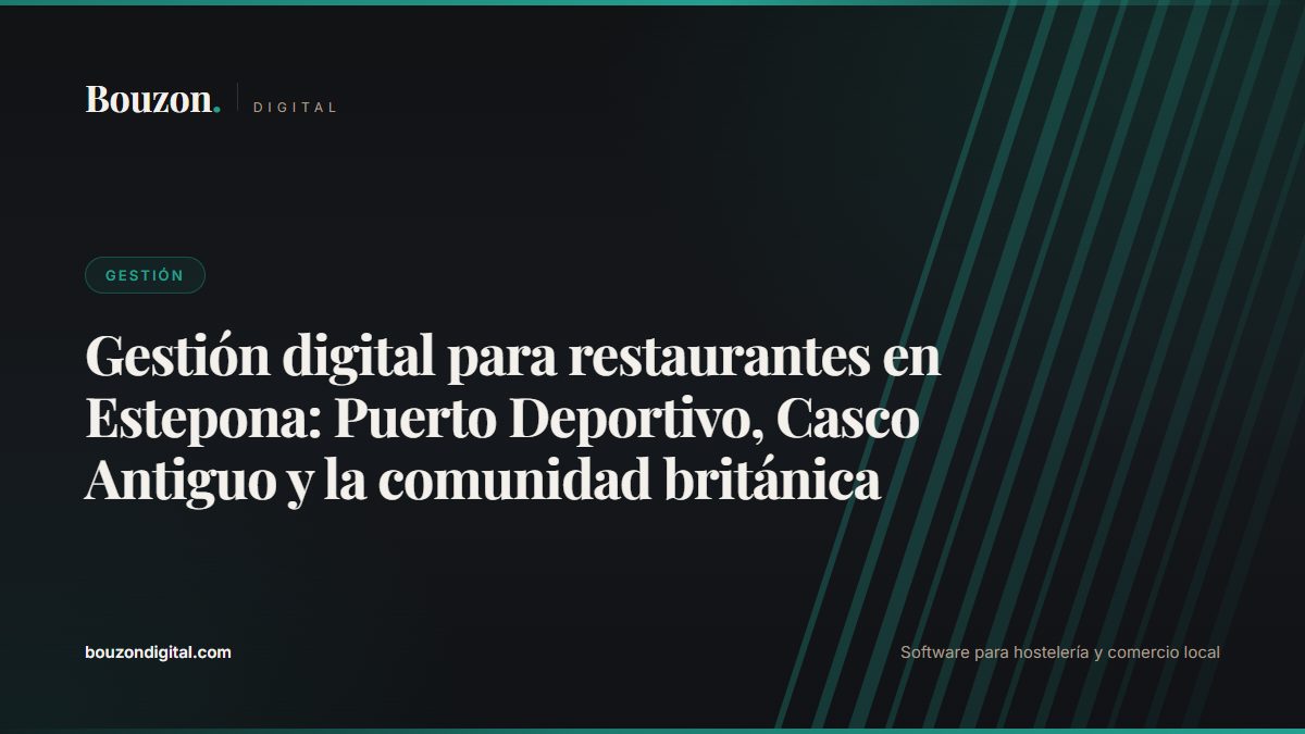 Digital restaurant management in Estepona: Puerto Deportivo, Old Town, and the British community