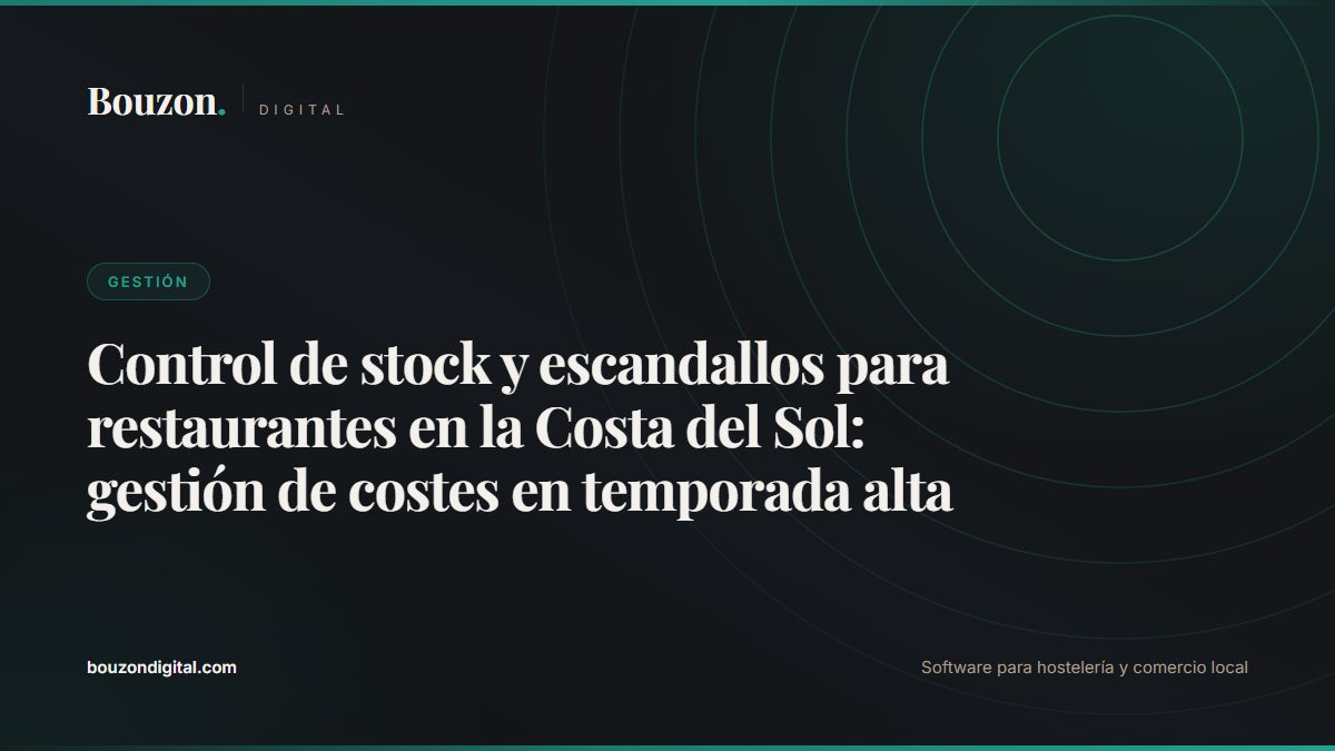 Stock control and recipe costing for Costa del Sol restaurants: food cost management in peak season