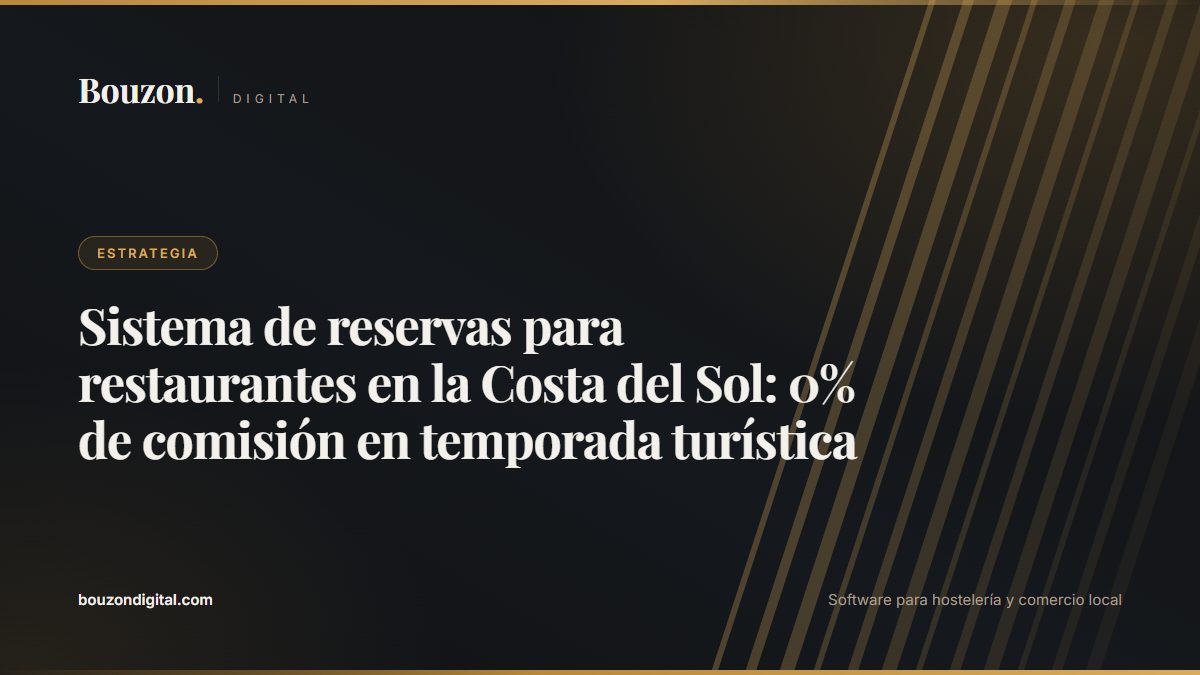 Restaurant reservation system on the Costa del Sol: 0% commission during the tourist season