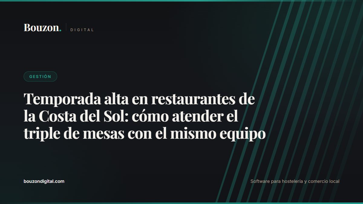 Temporada alta en restaurantes de la Costa del Sol: cómo atender el triple de mesas con el mismo equipo